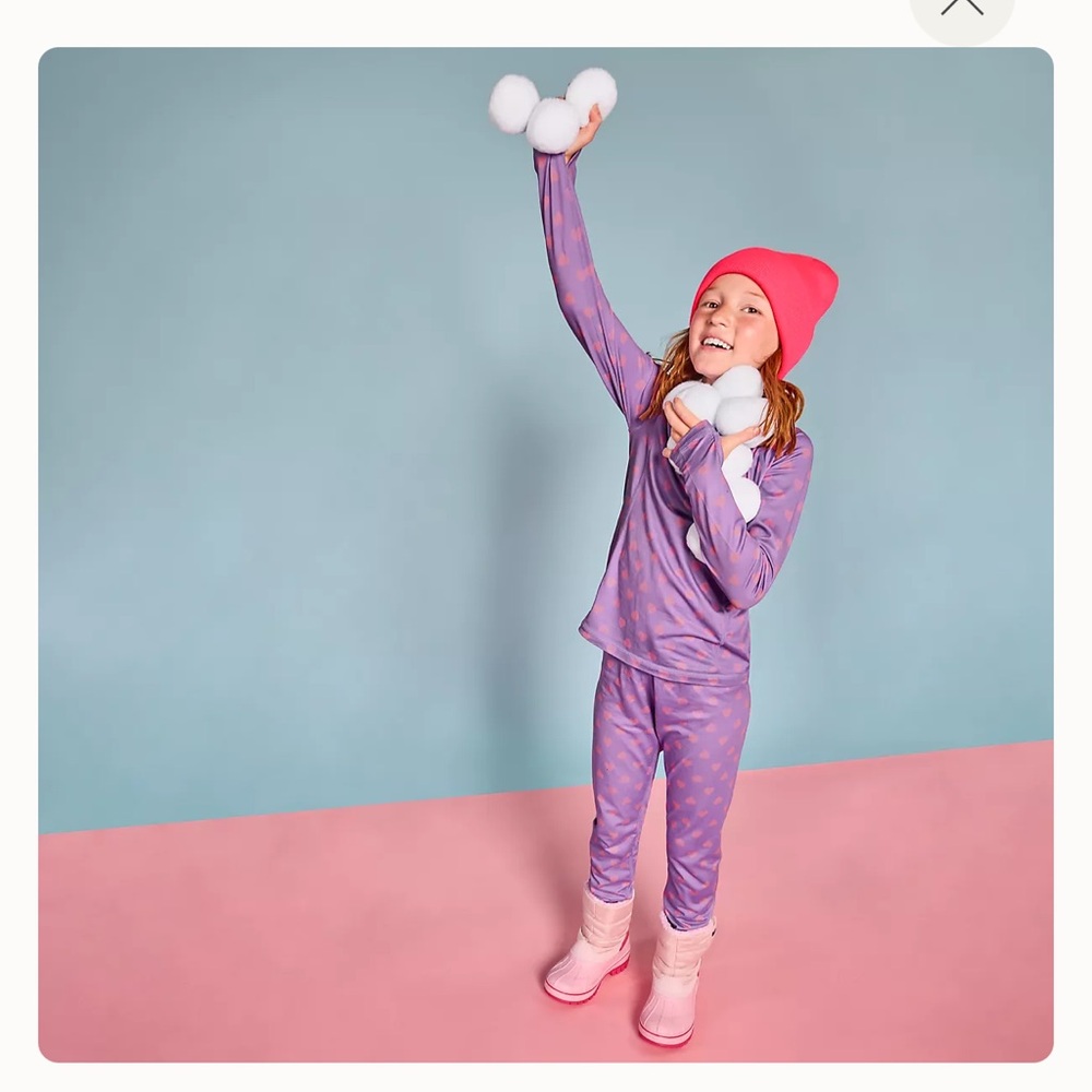 Lands' End Girls Thermal Base Layer Long Underwear - Night Sky